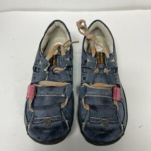 Women's Blue Leather Shoes